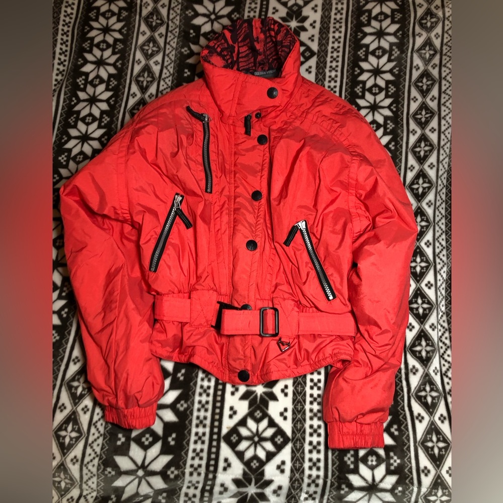 Obermeyer Red Ski Snow Jacket with Belt